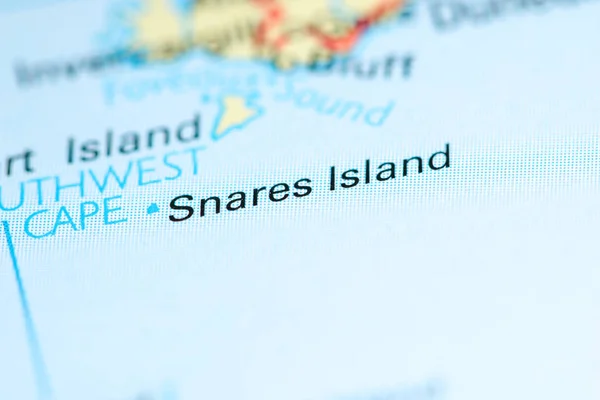 Snares Island. New Zealand on a map — 스톡 사진