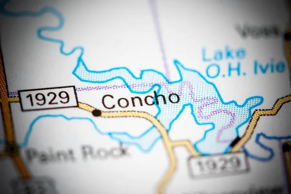 Concho. Teksas. Haritada Usa — Stok fotoğraf