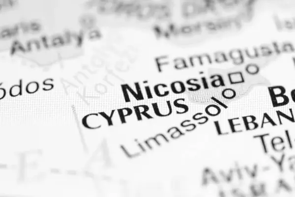 Chipre sobre um mapa — Fotografia de Stock