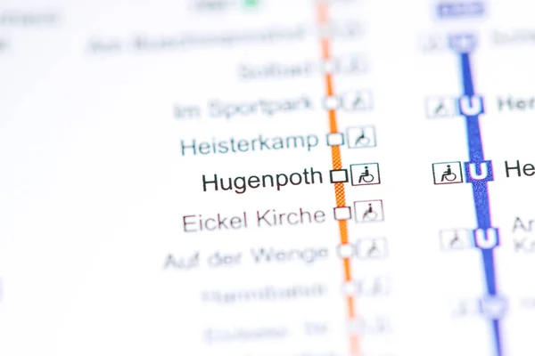 Hugenpoth állomás. Bochum metrótérkép. — Stock Fotó