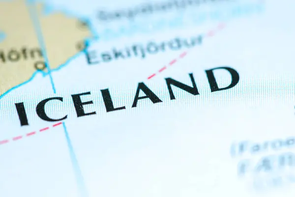 Iceland on a map — Stock Photo, Image