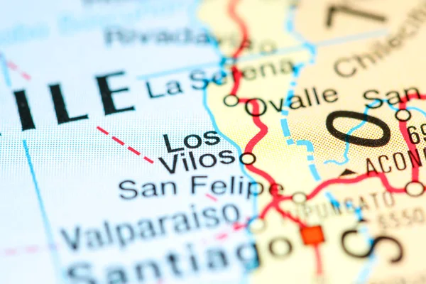 Los Vilos. Chile on a map — Stock Photo, Image