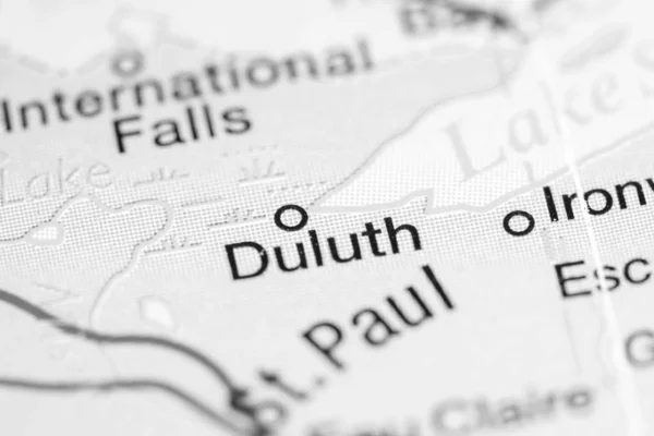 Det är Duluth. Usa på en karta — Stockfoto