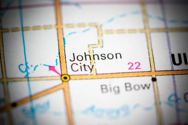 Johnson Şehri. Kansas mı? Haritada Usa — Stok fotoğraf