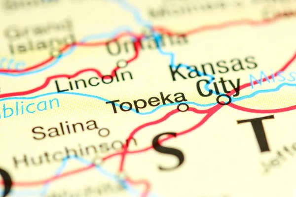 Topeka. USA on a map — Stok fotoğraf