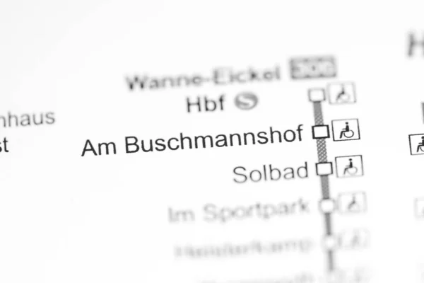 Jag är Buschmannshof Station. Karta över Bochums tunnelbana. — Stockfoto