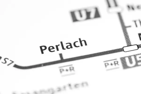 Estação de Perlach. Mapa do metro de Munique . — Fotografia de Stock
