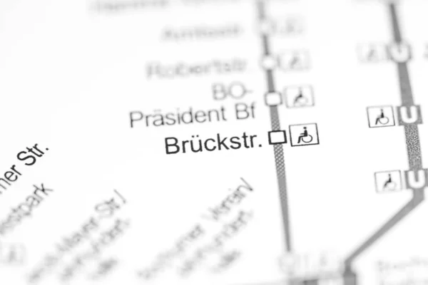 Estação de Bruckstrasse. Mapa do metro de Bochum . — Fotografia de Stock