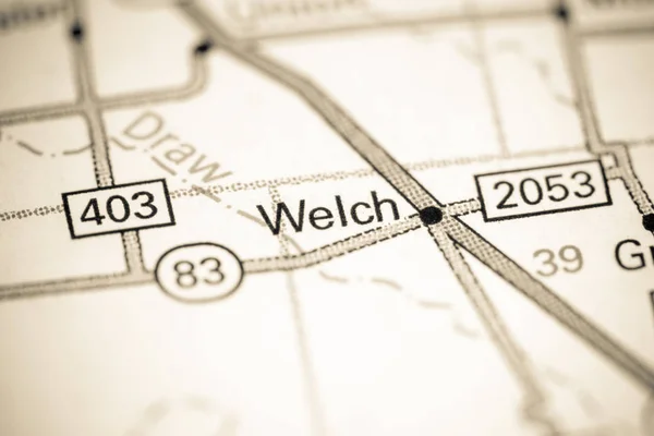 Welch. Texas. USA on a map — 스톡 사진