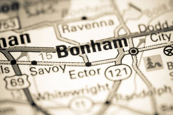 Bonham. Texas. EEUU en un mapa — Foto de Stock