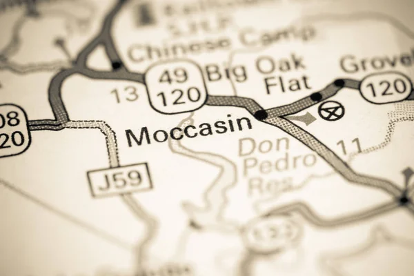 Moccasin. California. USA on a map — 스톡 사진