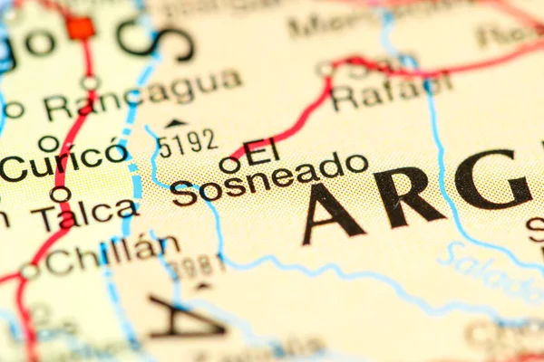 El Sosneado. Argentina en un mapa — Foto de Stock