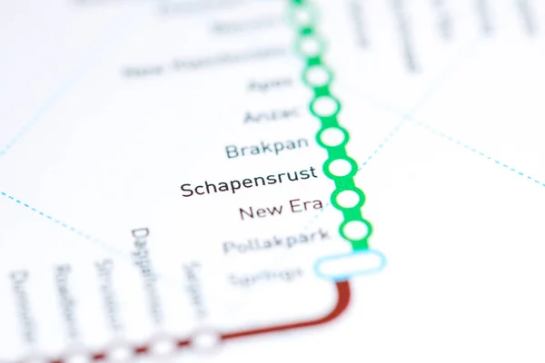 Station Schapensrust. Carte du métro de Johannesburg . — Photo