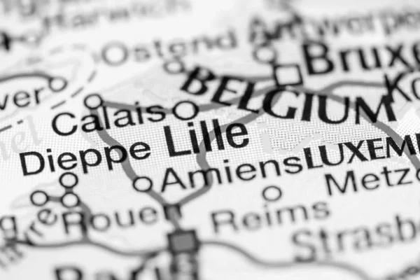 릴. 지도 위에 있는 프랑스 — 스톡 사진