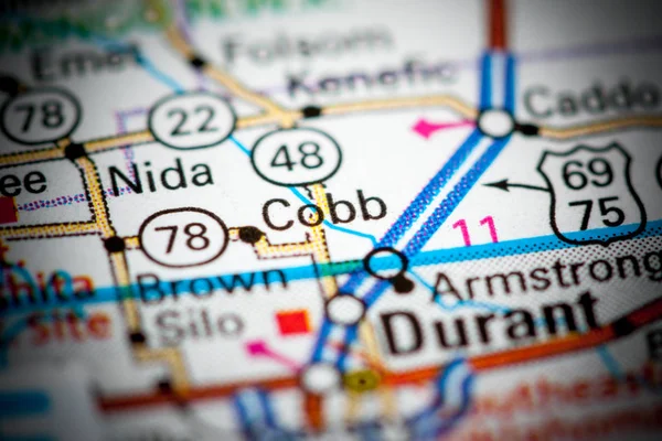 Cobb. Oklahoma. EEUU en un mapa — Foto de Stock