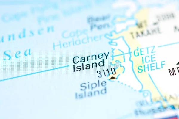 Carney ISland. Antártida en un mapa — Foto de Stock