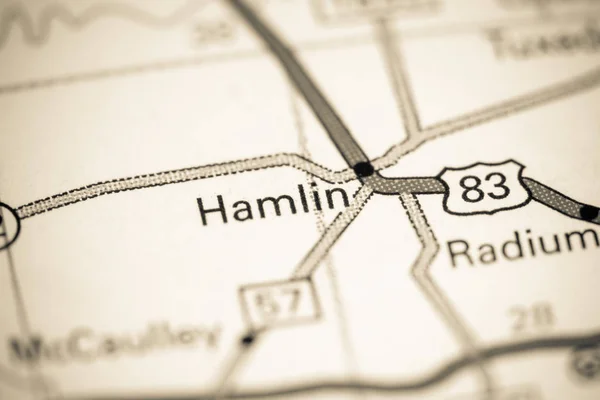 Hamlin 。 德克萨斯。 地图上的Usa — 图库照片
