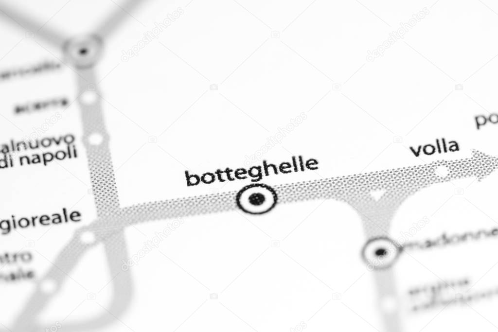 Botteghelle Station. Naples Metro map.