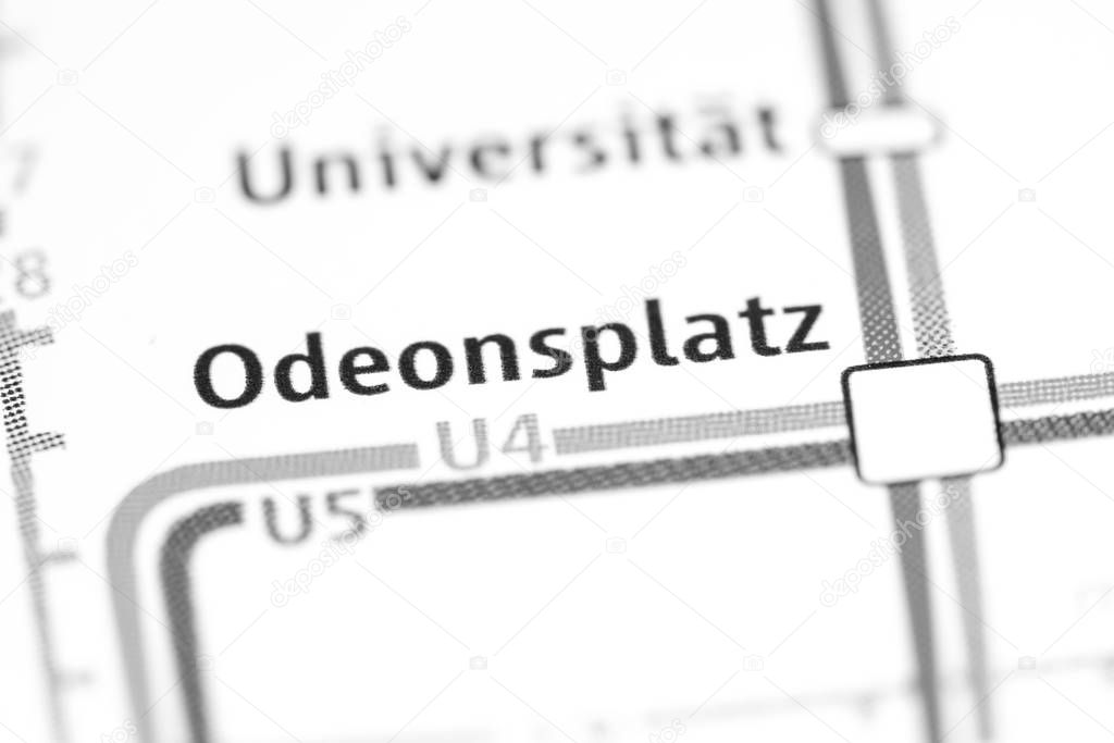 Odeonsplatz Station. Munich Metro map.