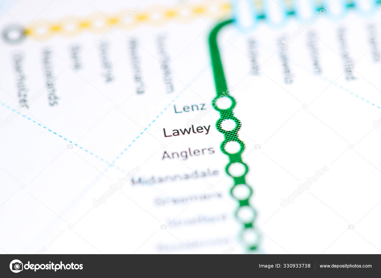 Lawley Station. Johannesburg Metro map. Stock Photo by