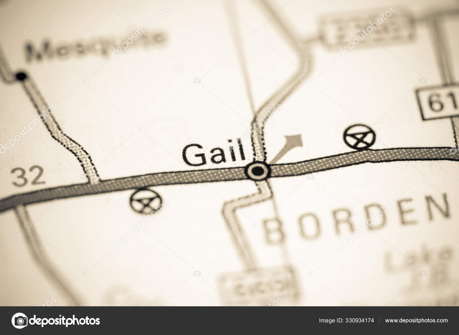 Gail. Texas. USA on a map — Stock Photo © aliceinwonderland2020 330934174