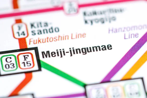 Meiji-jingumae Station. Tokyo Metro map. — Stock Photo, Image