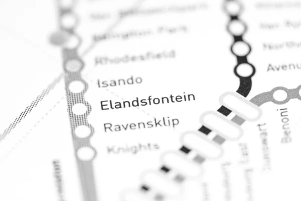 Estação Elandsfontein. Mapa do metro de Joanesburgo . — Fotografia de Stock