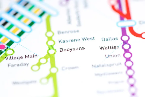 Estación Booysens. Mapa del metro de Johannesburgo . — Foto de Stock