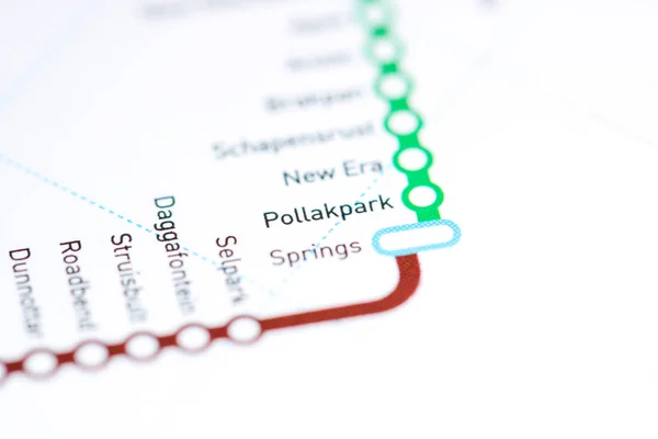 Estación Pollakpark. Mapa del metro de Johannesburgo . —  Fotos de Stock