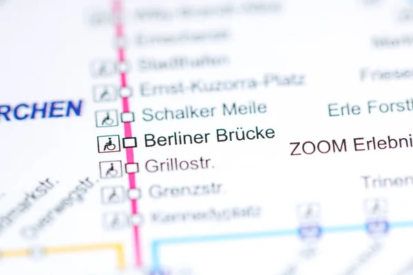 Berliner Brucke Állomás. Bochum metrótérkép. — Stock Fotó