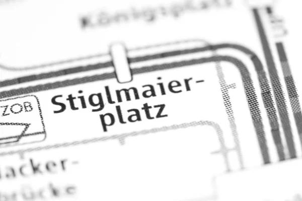 Estación Sitglmaierplatz. Mapa del metro de Munich . — Foto de Stock