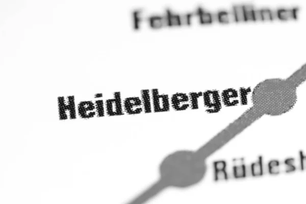 Estación Heidelberger. Mapa del metro de Berlín . — Foto de Stock