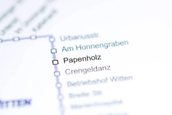 Papenholz Station. Bochum Metro map. — Stockfoto