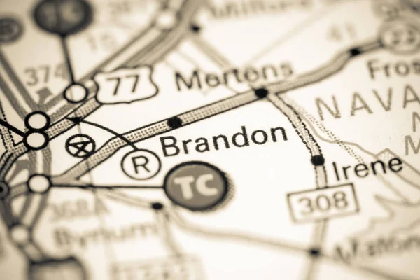 Brandon. Texas. EUA sobre um mapa — Fotografia de Stock