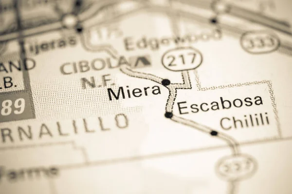 미에라. 뉴멕시코. 지도 위에 있는 미국 — 스톡 사진