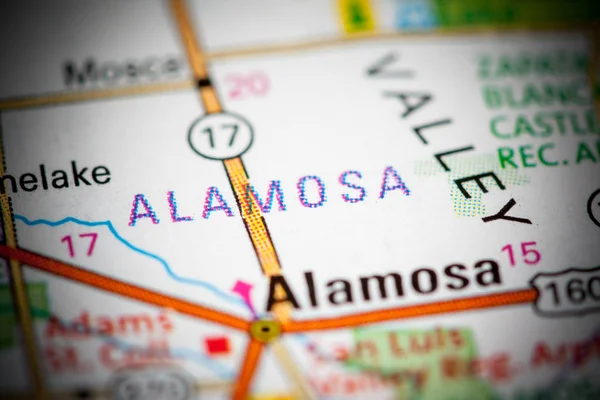 Alamosa. Colorado. EEUU en un mapa — Foto de Stock