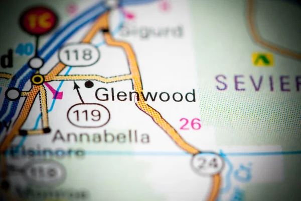 Glenwood. Utah. USA on a map — 스톡 사진