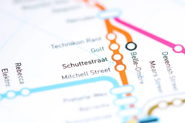 Schuttestraat Station. Johannesburg Metro map. — Stockfoto