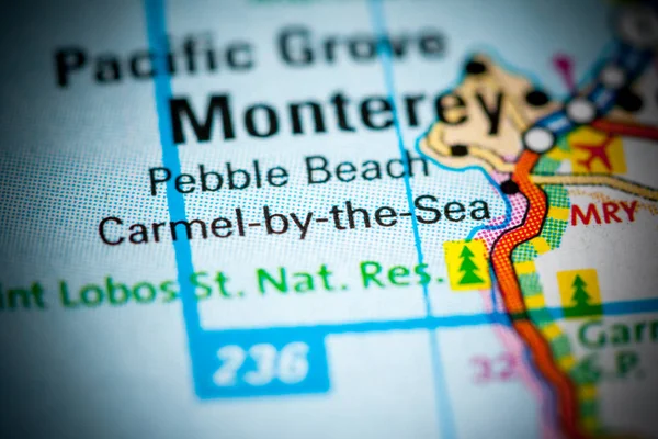 Carmel-by-the-Sea. California. Stati Uniti su una mappa — Foto Stock