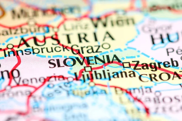 Slovinsko na mapě — Stock fotografie