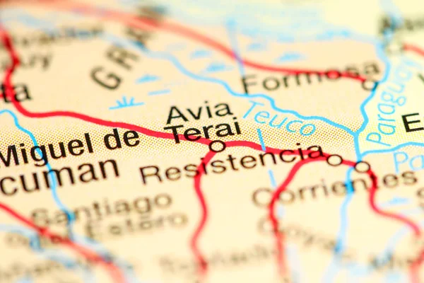 Avia Terai. Argentina su una mappa — Foto Stock