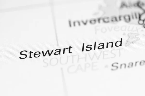 Tewart Island. New Zealand on a map — 스톡 사진