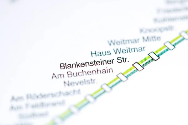 Blankensteiner Strasse Station. Bochum Metro map. — Stock Photo, Image