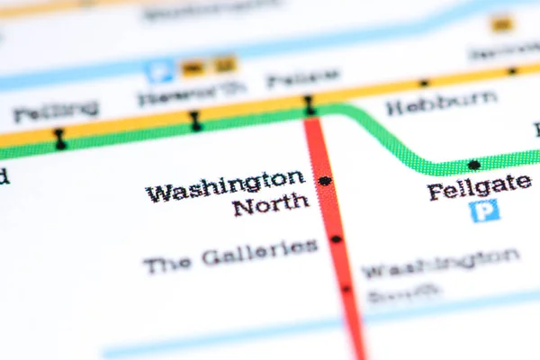 Estación Washington Norte. Mapa del metro de Newcastle . —  Fotos de Stock