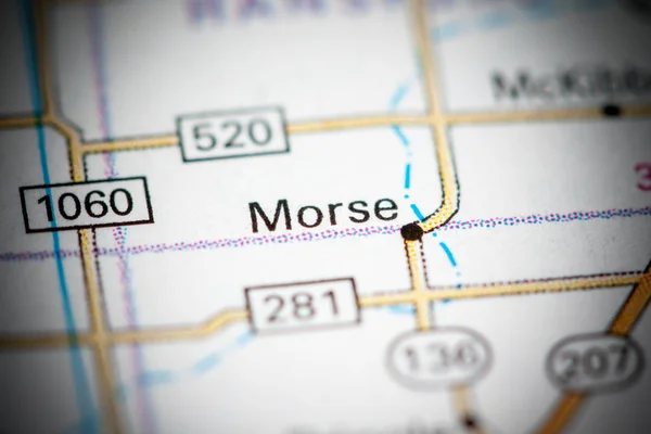 Morse. Texas. USA on a map — Stok fotoğraf