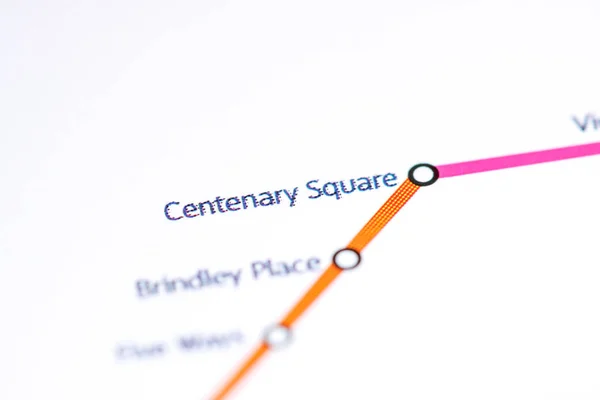 Centenary Square Station. Metrokaart Birmingham. — Stockfoto