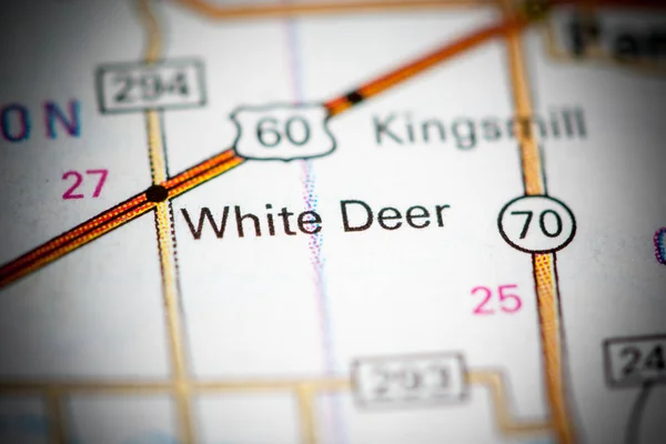 Λευκό Ελάφι. Τέξας. Usa σε ένα χάρτη — Φωτογραφία Αρχείου