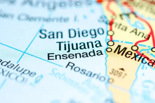 Ενσενάδα. Μεξικό σε χάρτη — Φωτογραφία Αρχείου