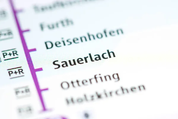 Sauerlach Station. Munich Metro map. — 스톡 사진