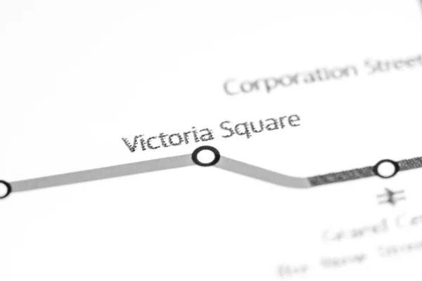 Estación Victoria Square. Mapa del metro de Birmingham . —  Fotos de Stock